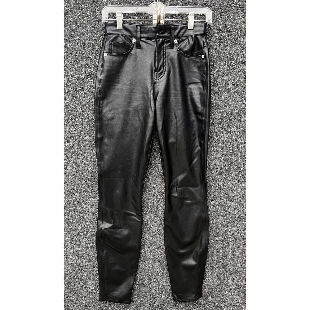VERONICA BEARD Debbie Leather Skinny Ankle High Rise Sz 24 Black‎